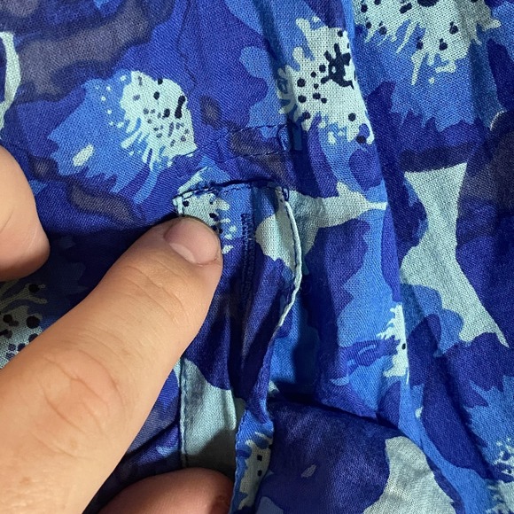 Ro's Garden Dress Womens XL Blue Floral Button Front Cotton Lined Boho Tunic - Picture 13 of 16